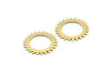 Brass Circle Charm, 2 Raw Brass Circle Charms, Brass Connectors, Findings, Connectors (20x0.80mm) M01613