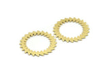 Brass Circle Charm, 2 Raw Brass Circle Charms, Brass Connectors, Findings, Connectors (25x0.80mm) M01615