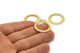 Brass Circle Charm, 2 Raw Brass Circle Charms, Brass Connectors, Findings, Connectors (25x0.80mm) M01615
