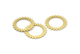 Brass Circle Charm, 2 Raw Brass Circle Charms, Brass Connectors, Findings, Connectors (25x0.80mm) M01615