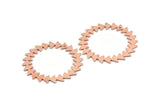 Copper Circle Charm, 2 Raw Copper Circle Charms With 1 Hole, Copper Connectors, Findings, Connectors (42x0.80mm) M01620