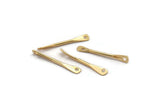 Gold Connector, 12 Gold Plated Brass Hammered Connectors With 2 Holes (22x3.50mm) E379