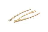Gold Wire Charm, 12 Gold Plated Brass Needle Earring Charm With 1 Hole (40x2.5x1mm) BS 2292