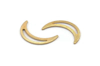 Gold Moon Blank, 8 Textured Gold Plated Brass Crescent Moon Blanks, Stamping Blanks (22x5x0.80mm) M01200