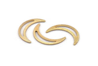 Gold Moon Blank, 8 Textured Gold Plated Brass Crescent Moon Blanks, Stamping Blanks (22x5x0.80mm) M01200