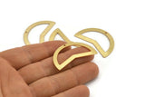 Gold Moon Charm, 2 Textured Gold Plated Brass Moon Charms With 1 Hole, Blanks (38x18x0.80mm) M234 H1483