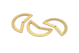 Gold Moon Charm, 2 Textured Gold Plated Brass Moon Charms With 1 Hole, Blanks (38x18x0.80mm) M232 H1055