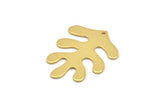 Gold Leaf Charm, 2 Gold Plated Brass Leaf Charms With 1 Hole, Findings (32x25x0.80mm) M481