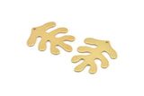 Gold Leaf Charm, 2 Gold Plated Brass Leaf Charms With 1 Hole, Findings (32x25x0.80mm) M481
