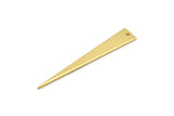 Long Triangle Charm, 2 Gold Plated Brass Triangle Charms With 1 Hole (51x8x1mm) BS 2186