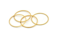 32mm Circle Connectors - 6 Gold Plated Brass Circle Connectors (32x1x1mm) Bs 1088