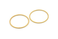 32mm Circle Connectors - 6 Gold Plated Brass Circle Connectors (32x1x1mm) Bs 1088