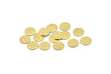 Brass Round Tag, 50 Hammered Raw Brass Round Stamping Blanks, Findings (8x0.80mm) M01493