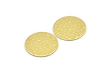 Brass Round Tag, 10 Hammered Raw Brass Round Stamping Blanks, Findings (20x0.80mm) M01506