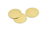 Brass Round Tag, 4 Hammered Raw Brass Round Stamping Blanks, Findings (30x0.80mm) M01508