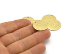 Brass Round Charm, 10 Hammered Raw Brass Round Charms With 1 Hole, Findings (20x0.80mm) M01517
