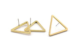 Brass Triangle Earring, 6 Raw Brass Triangle Stud Earrings (28x2mm) D0013 A2031