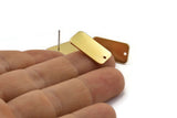 Brass Rectangle Earring, 8 Raw Brass Rectangle Stud Earrings (20x10x1mm) D1144 A2027