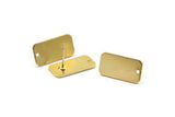 Brass Rectangle Earring, 8 Raw Brass Rectangle Stud Earrings (20x10x1mm) D1144 A2027