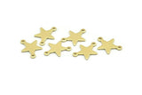 Brass Star Charm, 50 Raw Brass Star Charms With 2 Loops (16x12x0.80mm) M01543
