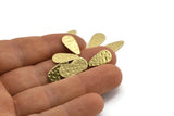 Brass Drop Blank, 50 Hammered Raw Brass Drop Blanks (15x8x0.80mm) M01496