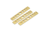 Brass Rectangle Charm, 10 Hammered Raw Brass Moon Phases Charms With 1 Hole, Stamping Blanks (40x6x0.80mm) M01514