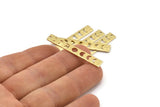 Brass Rectangle Charm, 10 Hammered Raw Brass Moon Phases Charms With 1 Hole, Stamping Blanks (40x6x0.80mm) M01514