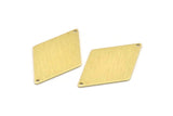 Brass Diamond Charm, 6 Textured Raw Brass Diamond Charms With 2 Holes (40x26x0.80mm) M01513
