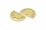 Brass Moon Charm, 12 Raw Brass Moon Phases Charms With 1 Hole (22x14x0.80mm) M01547