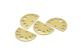 Brass Moon Charm, 12 Raw Brass Moon Phases Charms With 1 Hole (22x14x0.80mm) M01547