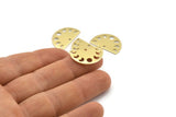 Brass Moon Charm, 12 Raw Brass Moon Phases Charms With 1 Hole (22x14x0.80mm) M01547