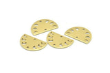 Brass Moon Charm, 12 Raw Brass Moon Phases Charms With 2 Holes (22x14x0.80mm) M01549