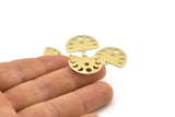 Brass Star Charm, 12 Raw Brass Moon Phases Charms With 1 Loop (22x17x0.80mm) M01546