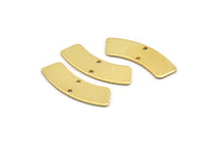 Gold Rectangle Bar, 4 Gold Plated Brass Rectangle Bars With 2 Holes (28x8x0.80mm) D0584