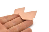 Copper Diamond Blank, 6 Raw Copper Diamond Blanks, Rhombus Blanks (40x26x0.80mm) M01531