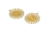 Brass Sun Charm, 12 Textured Raw Brass Sun Pendants With 1 Loop, Findings (33x30x0.50mm) A1980