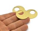 Brass Round Charm, 4 Textured Raw Brass Circle Charms With 1 Hole (32x0.80mm) A1976