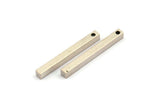 Silver Bar Pendants, 12 Antique Silver Plated Brass Bars, Necklace, Earring Findings (3x3x30mm) D0240