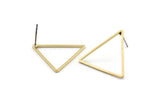 Brass Triangle Earring, 10 Raw Brass Triangle Stud Earrings (24x1mm) Bs 1027 A2077
