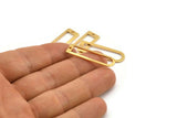 D Shape Rings - 4 Gold Plated Brass D Shape Connectors, Rings  (32x10x1mm) BS 1934