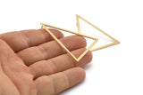 Brass Triangle Earring, 4 Raw Brass Triangle Stud Earrings (53x53x40mm) Bs-1307 A1749