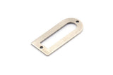 D Shape Charm - 8 Antique Silver Plated Brass D Shape Connectors With 2 Holes, Pendants (30x13x0.80mm) M071