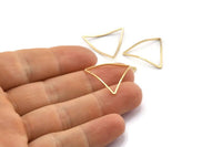 Gold Triangle Charm, 8 Gold Plated Brass Cambered Triangles (23x23x23mm) BS 1210 H1686