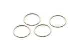 Silver Circle Connectors, 24 Textured Antique Silver Plated Brass Circle Connectors (17x0.8x0.9mm) BS 2324