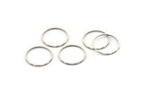 Silver Circle Connectors, 24 Textured Antique Silver Plated Brass Circle Connectors (17x0.8x0.9mm) BS 2324