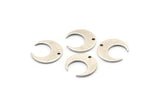 Silver Moon Charm, 12 Antique Silver Plated Brass Crescent Moon Charms With 1 Hole (14x13.5x5x0.8mm) BS 2364