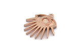 Rose Gold Eye Charm, Rose Gold Plated Brass Eye Charms With 1 Loop, Pendants (24x22x2mm) N1459
