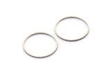 Silver Circle Connectors, 24 Textured Antique Silver Plated Circle Connectors (22x0.8x1mm) BS 2072