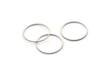 Silver Circle Connectors, 24 Textured Antique Silver Plated Circle Connectors (22x0.8x1mm) BS 2072