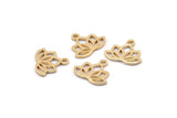 Gold Flower Charm, 6 Gold Plated Brass Lotus Flower Charms, With 1 Loop, Earrings, Findings (14x16mm) N0869